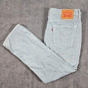 Levi's 514 Straight Fit Corduroy Pants Mens 36x30 Blue Gray Light Wash Cords 36